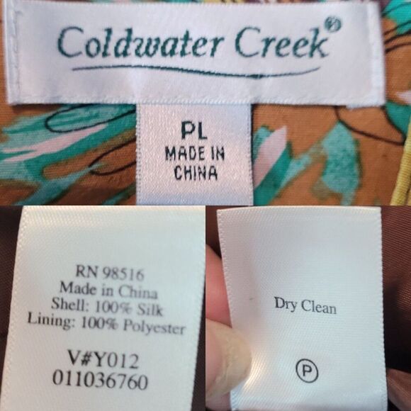 Vtg Womens Petites Silk Fall Floral Open Front Jacket Sz PL Multicolor Statement - Picture 3 of 9